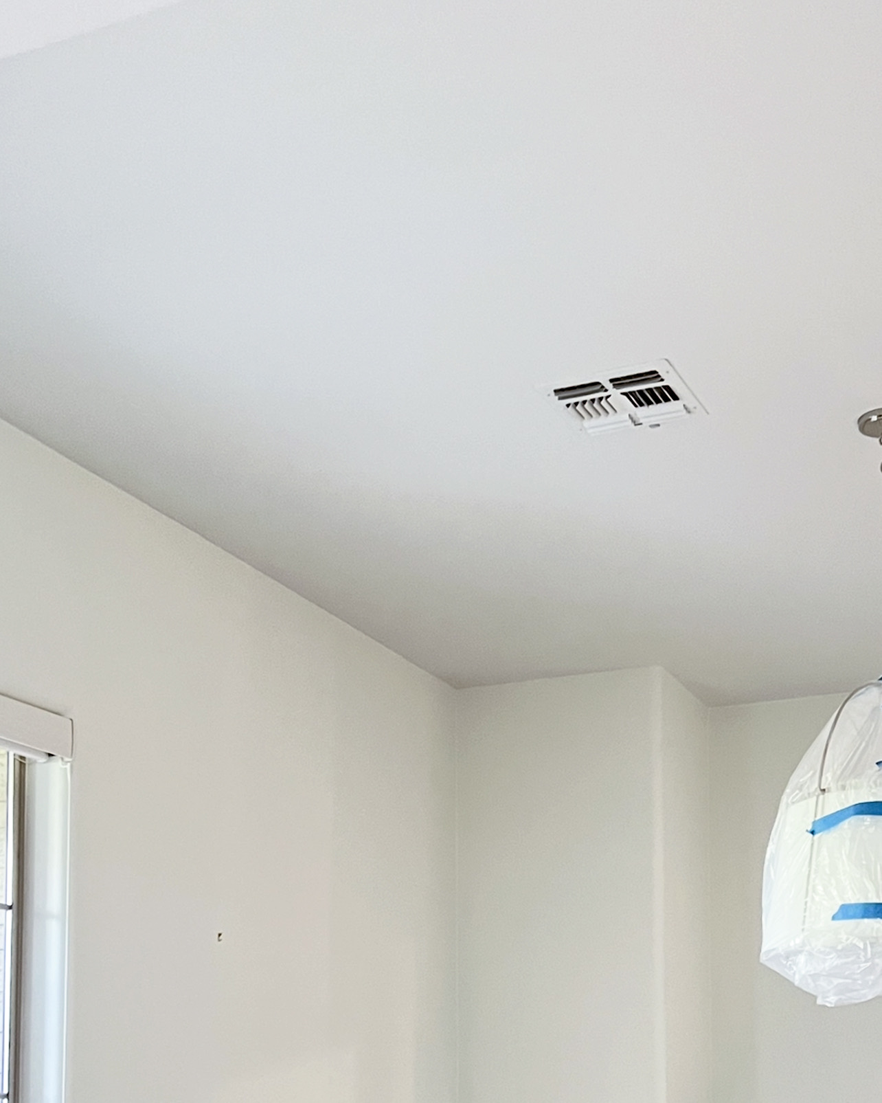 Painted ceiling after the contained repair was completed.